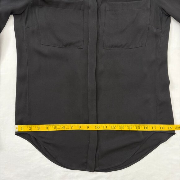 J.Crew Women’s Black Silk Long Sleeve Button Front Blouse Size 2 Minimalist - Picture 12 of 13